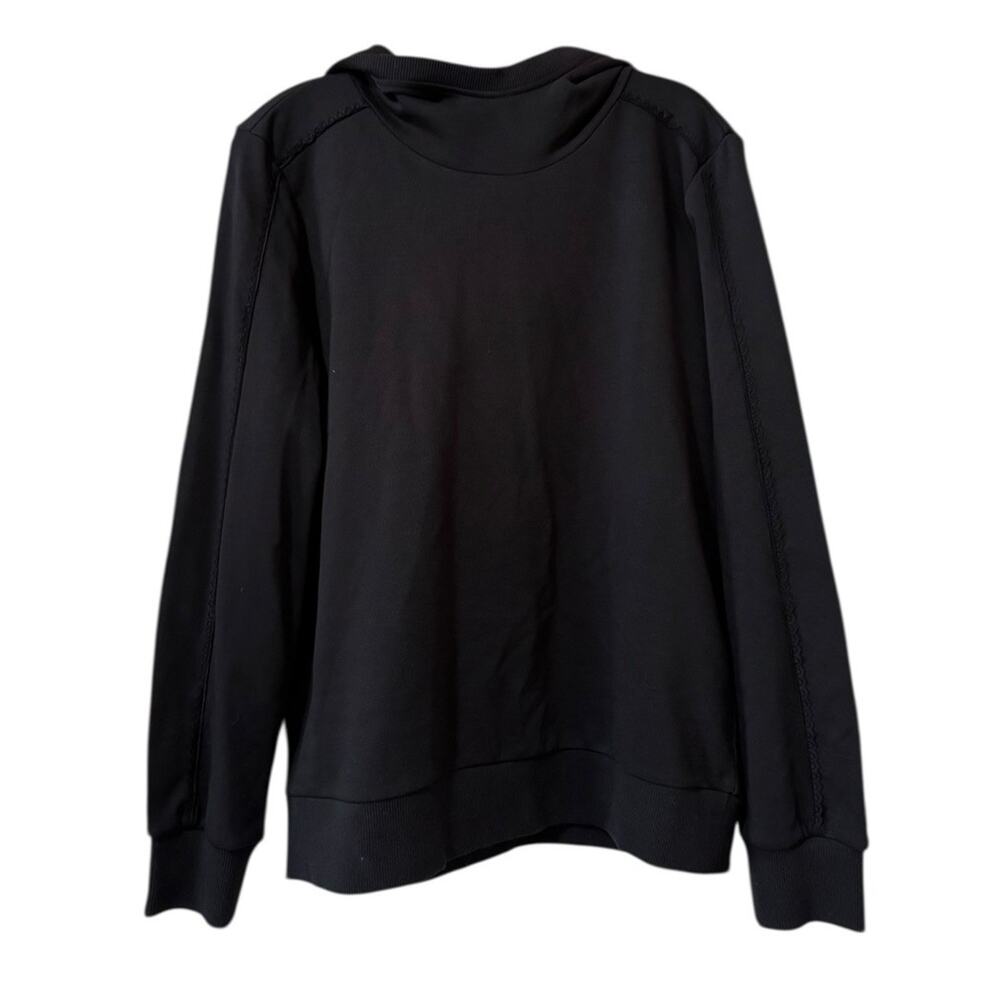 Jason Wu Hooded Long Sleeve Sweatshirt Size Small Black Stretch‎ Unisex Preppy